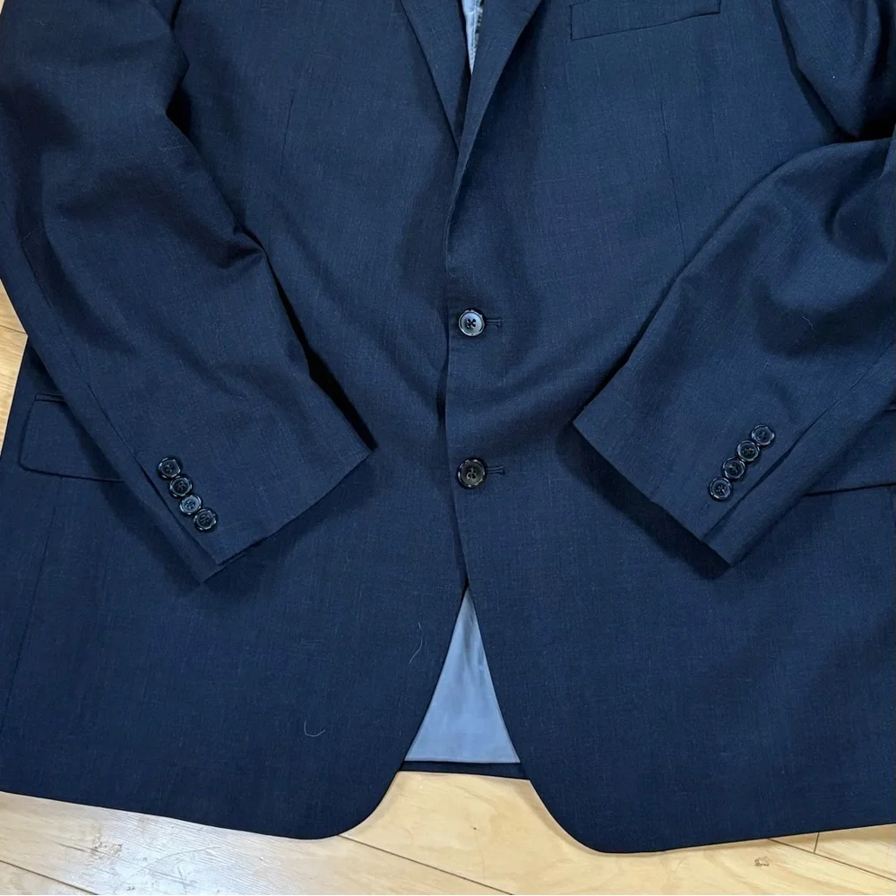 Hart Schaffner Marx Wool Blend Blazer Mens Sz 50L Black Chicago Fit Sports Coat